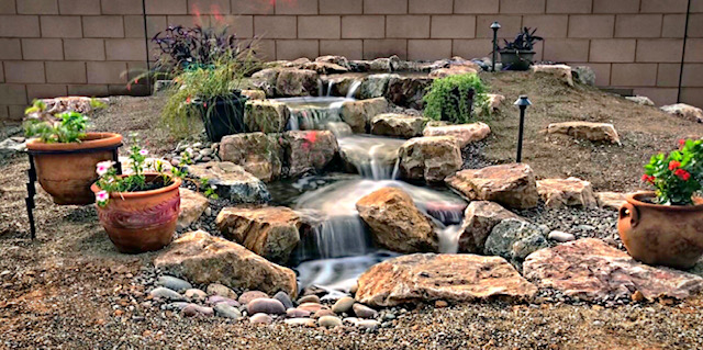 Backyard Decorative Pondless Waterfall